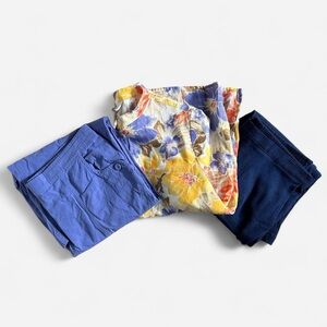 Size 16 Petite - Alfred Dunner BUNDLE OF 3 ITEMS. Capris and Floral Blouse Top